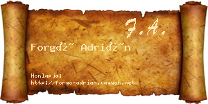 Forgó Adrián névjegykártya
